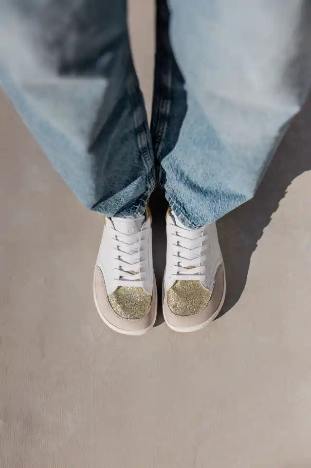 Shapen | Charm | Sneakers med glitter och läder