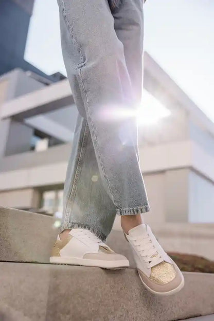 Shapen | Charm | Sneakers med glitter och läder