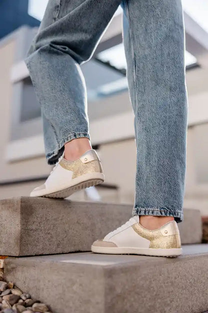 Shapen | Charm | Sneakers med glitter och läder